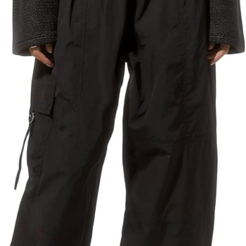 Urban Outfitters black jana high rise nylon balloon cargo relaxed pant